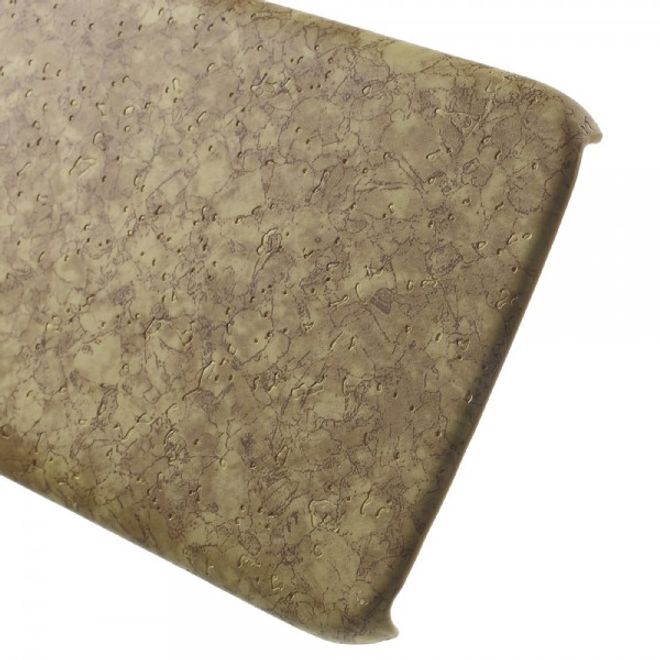 Samsung Galaxy S7 Edge Hart Plastik Cover Hülle mit lederartiger Oberfläche und Holzmuster - hellbraun