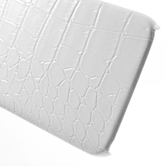 Samsung Galaxy S7 Edge Hart Plastik Cover Hülle mit lederartiger Oberfläche und Krokodiltextur - weiss