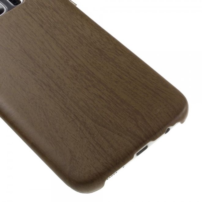 Samsung Galaxy S7 Edge Hart Plastik Cover Hülle mit Holzmuster - braun