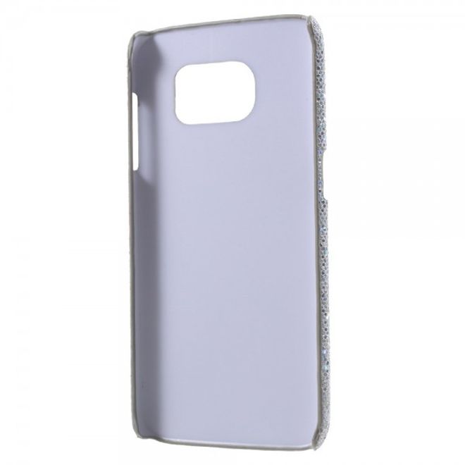 Samsung Galaxy S7 Edge Hart Plastik Cover Hülle mit glitzernder Oberfläche - silber
