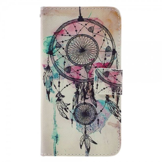 Samsung Galaxy S7 Edge Leder Case Handy Hülle mit farbigem Traumfänger