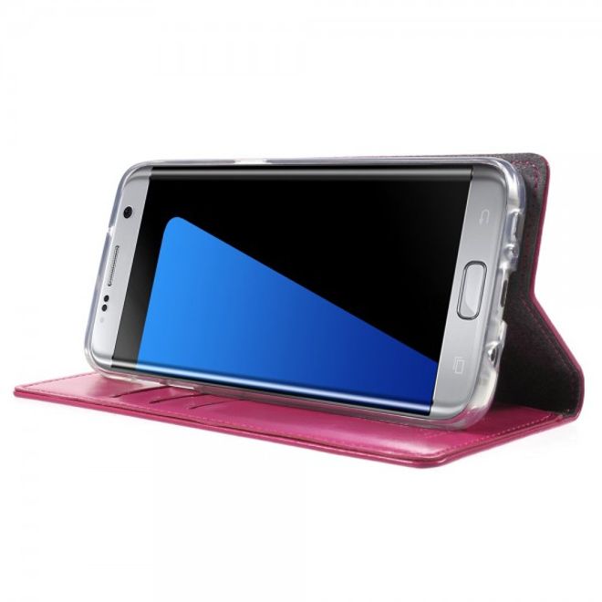 Goospery - Samsung Galaxy S7 Edge Hülle - Handy Bookcover - Bluemoon Flip Series - pink