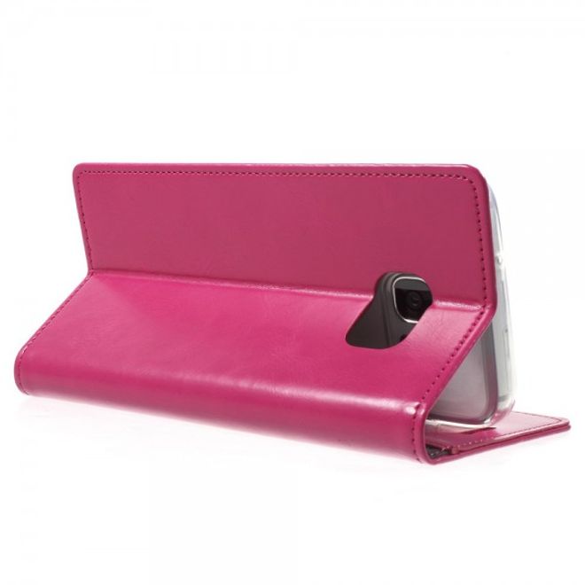 Goospery - Samsung Galaxy S7 Edge Hülle - Handy Bookcover - Bluemoon Flip Series - pink