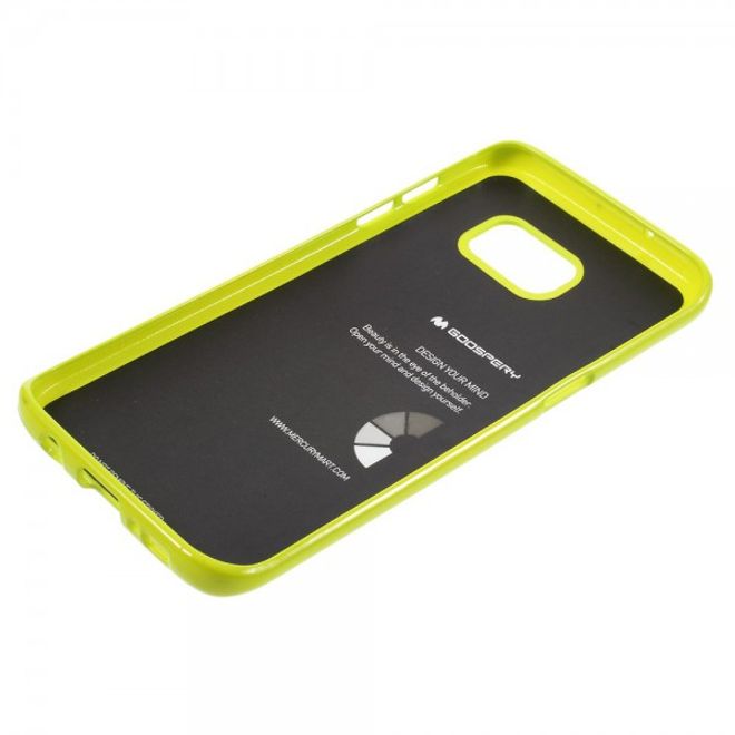 Goospery - Samsung Galaxy S7 Edge Handy Hülle - TPU Soft Case - Pearl Jelly Series - lime