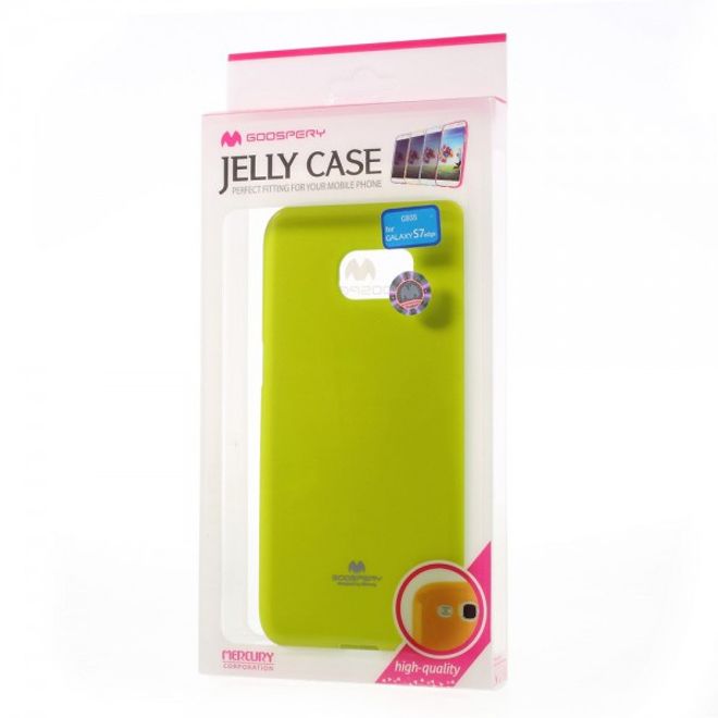 Goospery - Samsung Galaxy S7 Edge Handy Hülle - TPU Soft Case - Pearl Jelly Series - lime