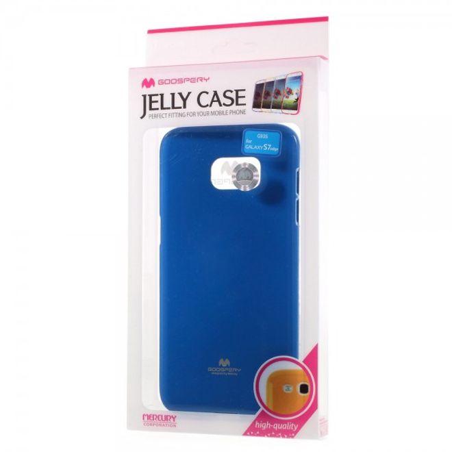 Goospery - Samsung Galaxy S7 Edge Handy Hülle - TPU Soft Case - Pearl Jelly Series - blau