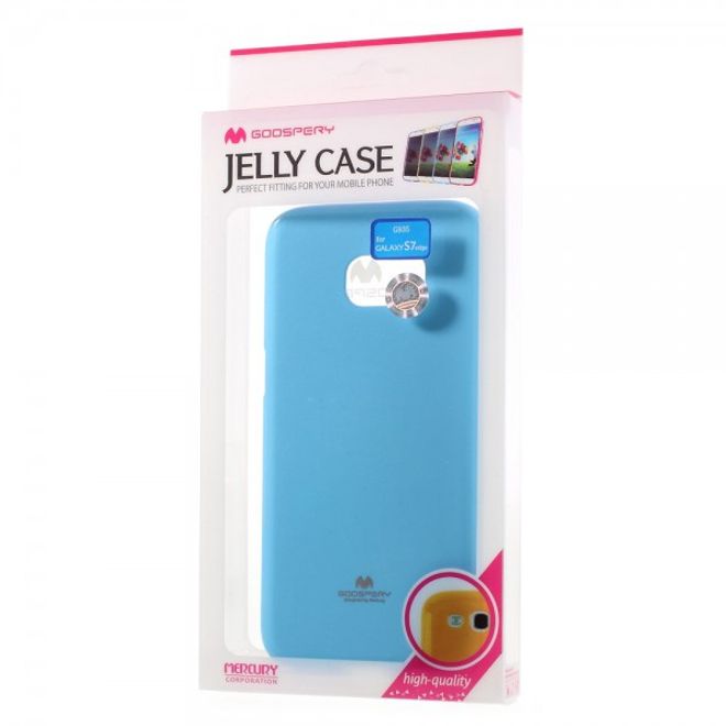 Goospery - Samsung Galaxy S7 Edge Handy Hülle - TPU Soft Case - Pearl Jelly Series - himmelblau