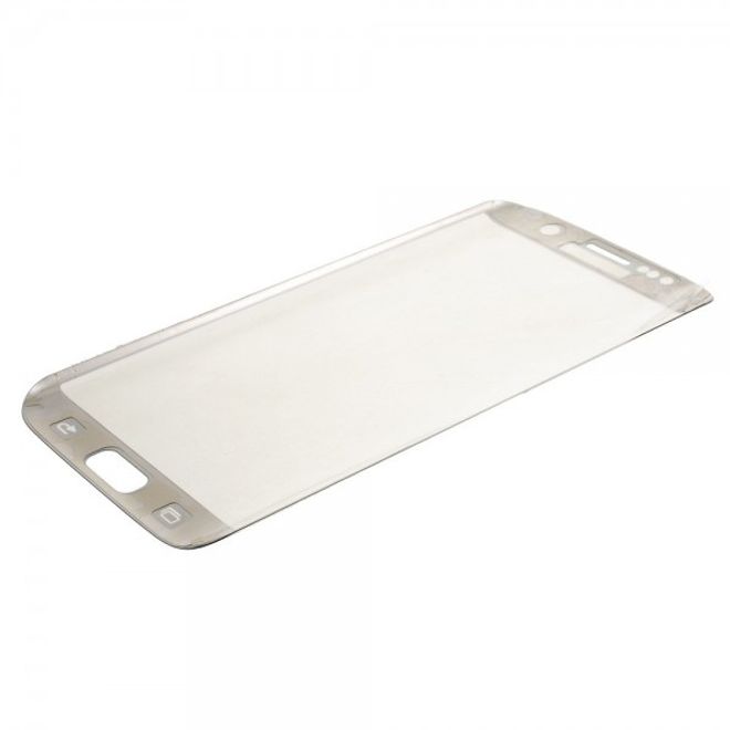 Samsung Galaxy S7 Edge Schutzfolie aus gehärtetem Glas (mit abgerundeten Ecken) - silber