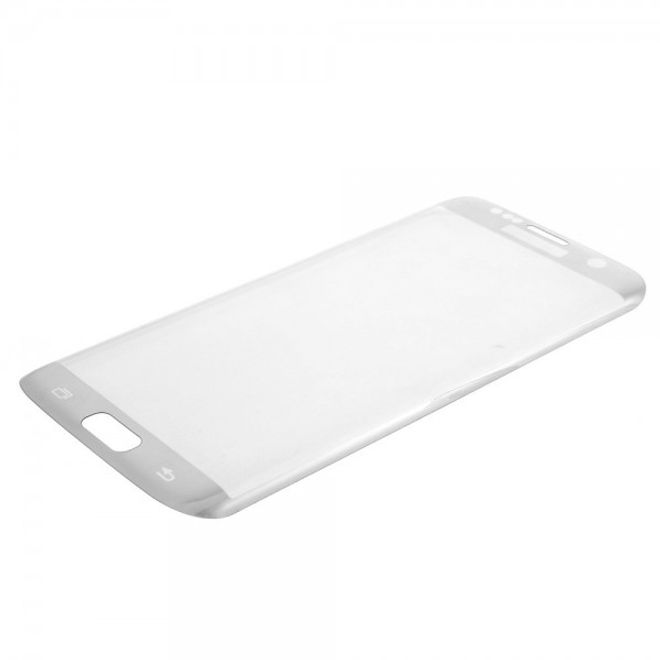 Samsung Galaxy S7 Edge Schutzfolie aus gehärtetem Glas (mit abgerundeten Ecken) - silber