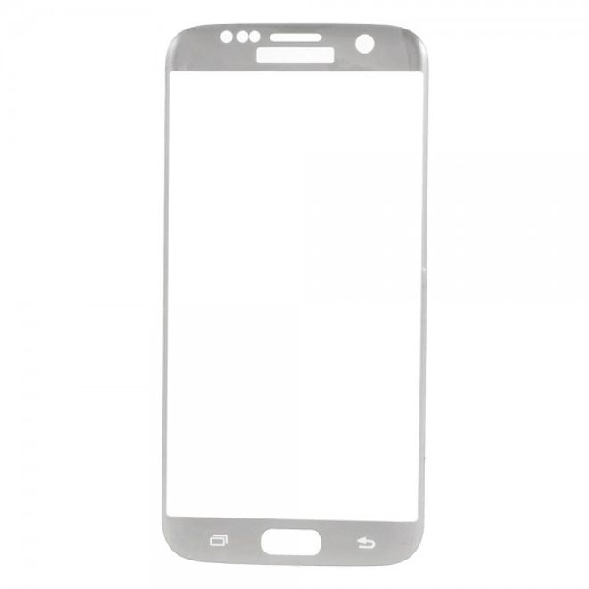Samsung Galaxy S7 Edge Schutzfolie aus gehärtetem Glas (mit abgerundeten Ecken) - silber