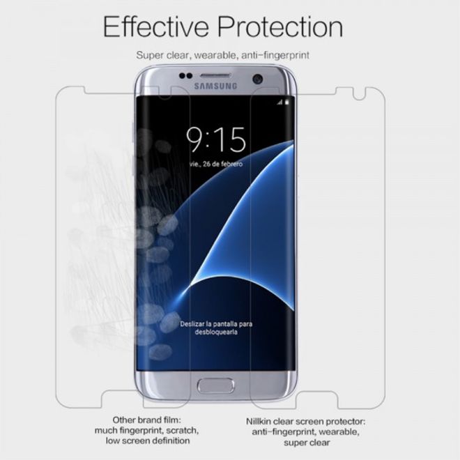 Samsung Galaxy S7 Edge Schutzfolie mit Anti-Fingerabdruck Beschichtung von Nillkin (ohne abgerundete Ecken)