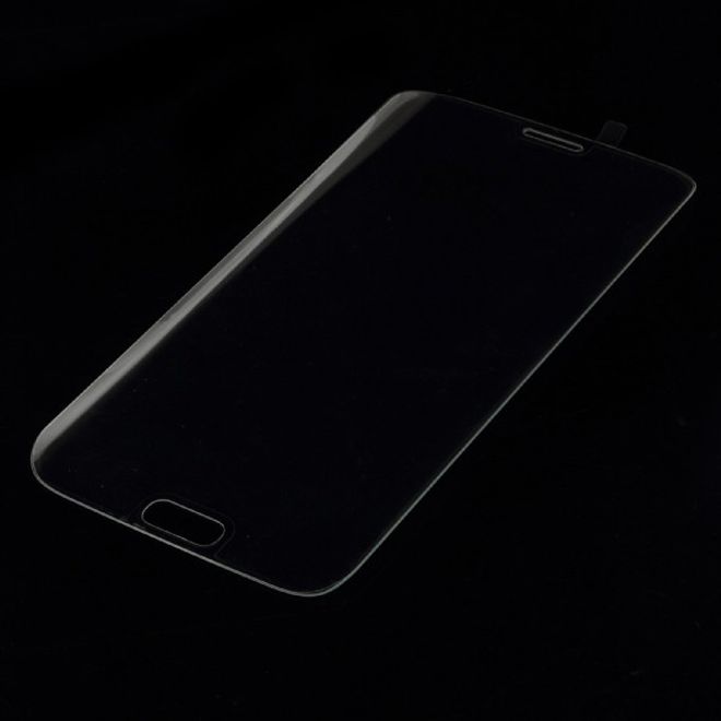 Samsung Galaxy S7 Edge Siebdruck Schutzfolie aus gehärtetem Glas (reicht über das gesamte Display) - transparent