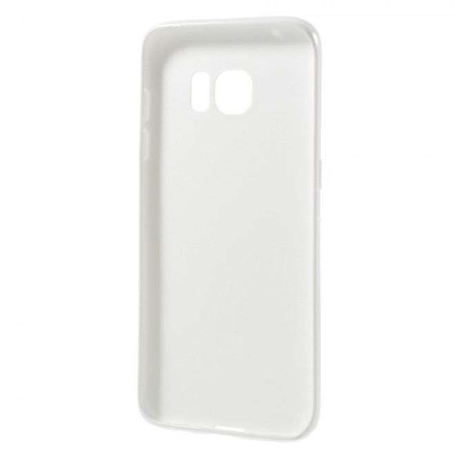 Samsung Galaxy S7 Edge Elastische, matte Hart Plastik Cover Case Hülle - weiss