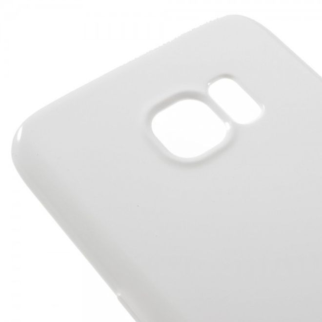 Samsung Galaxy S7 Edge Elastische, matte Hart Plastik Cover Case Hülle - weiss