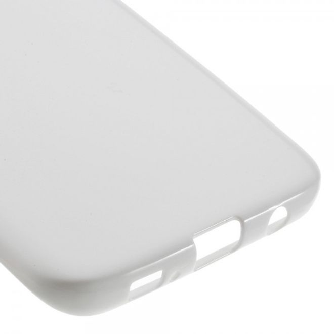 Samsung Galaxy S7 Edge Elastische, matte Hart Plastik Cover Case Hülle - weiss