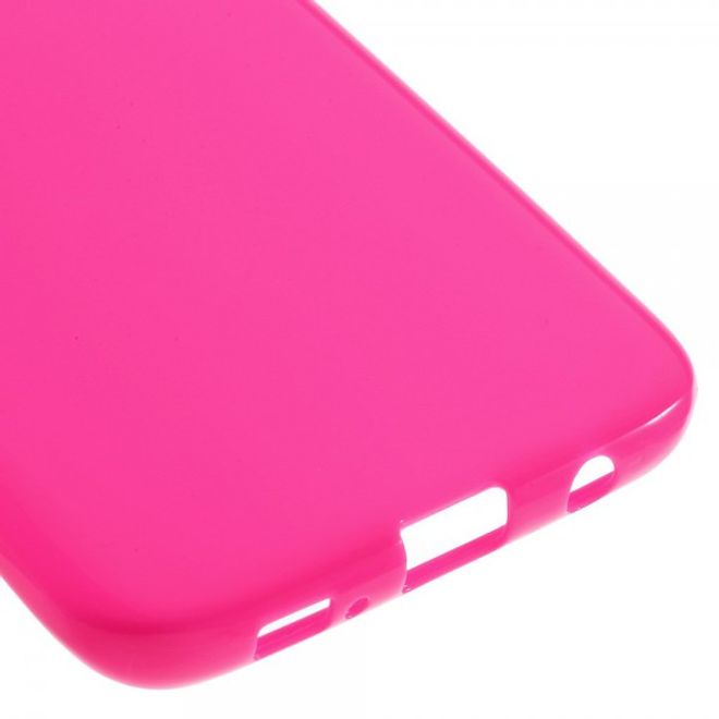 Samsung Galaxy S7 Edge Elastische, matte Hart Plastik Cover Case Hülle - rosa