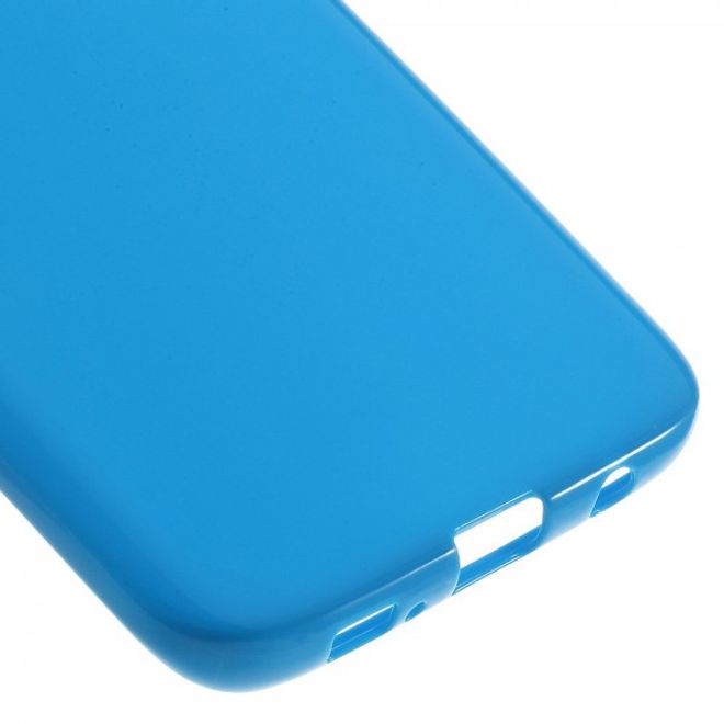 Samsung Galaxy S7 Edge Elastische, matte Hart Plastik Cover Case Hülle - blau