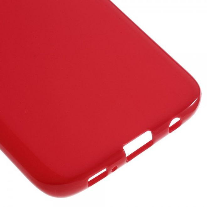 Samsung Galaxy S7 Edge Elastische, matte Hart Plastik Cover Case Hülle - rot