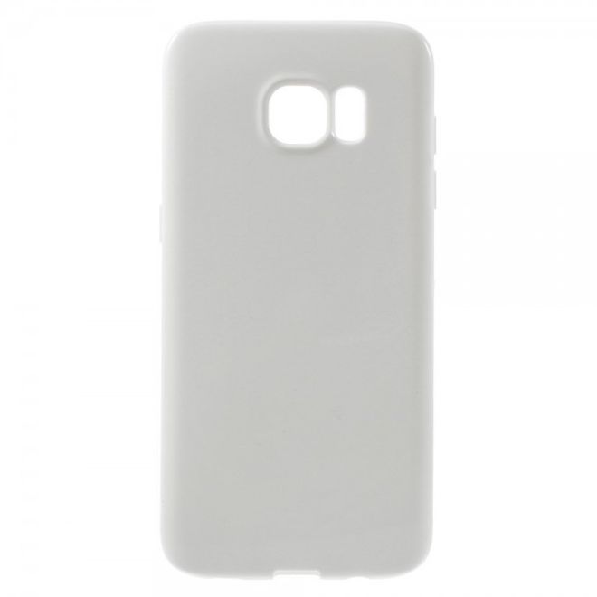 Samsung Galaxy S7 Edge Elastische, matte Hart Plastik Cover Case Hülle - weiss