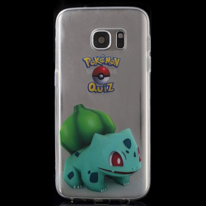 Samsung Galaxy S7 Elastische, dünne Plastik Cover Gummihülle mit Pokemon Bisasam