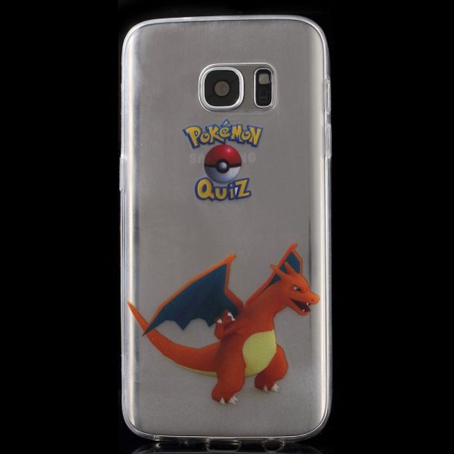 Samsung Galaxy S7 Elastische, dünne Plastik Cover Gummihülle mit Pokemon Glurak
