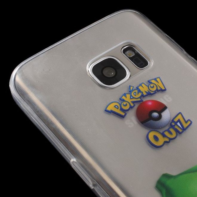 Samsung Galaxy S7 Elastische, dünne Plastik Cover Gummihülle mit Pokemon Bisasam