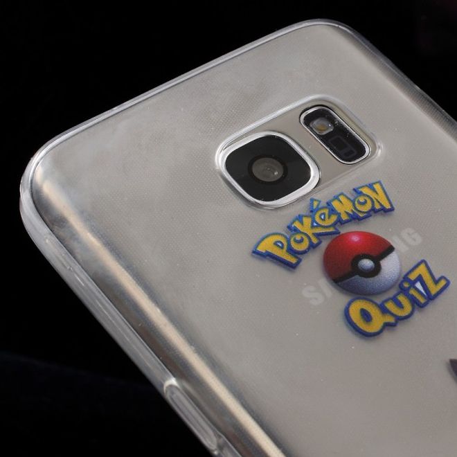 Samsung Galaxy S7 Elastische, dünne Plastik Cover Gummihülle mit Pokeball und Pickachu