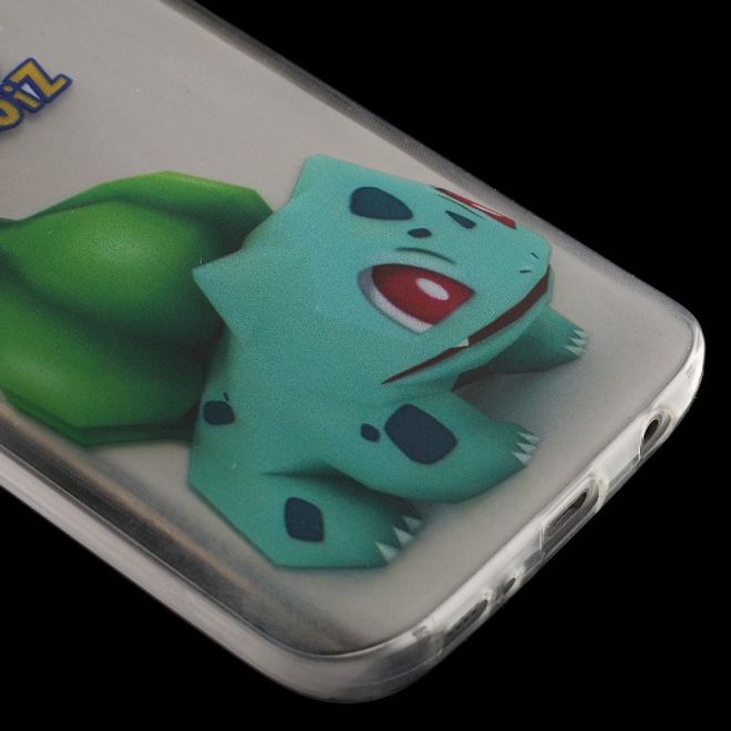Samsung Galaxy S7 Elastische, dünne Plastik Cover Gummihülle mit Pokemon Bisasam