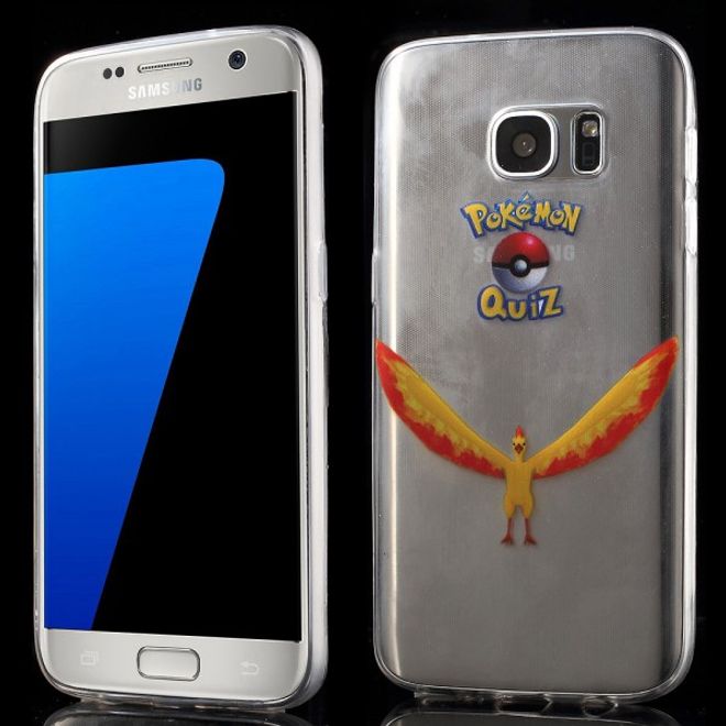Samsung Galaxy S7 Elastische, dünne Plastik Cover Gummihülle mit Pokemon Lavados