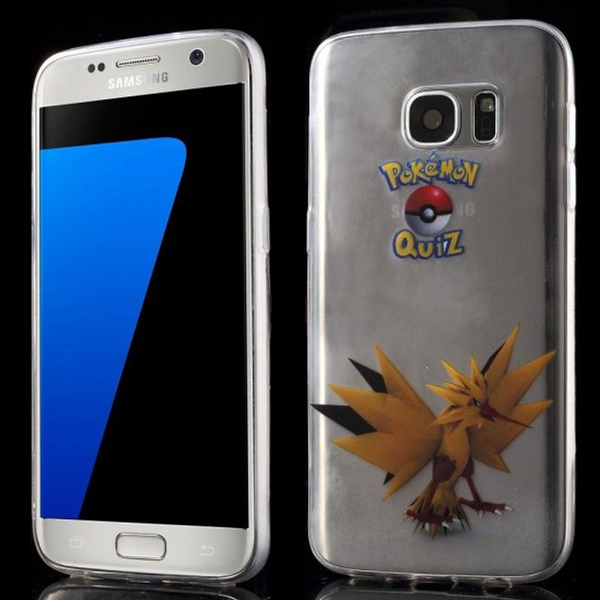 Samsung Galaxy S7 Elastische, dünne Plastik Cover Gummihülle mit Pokemon Zapdos