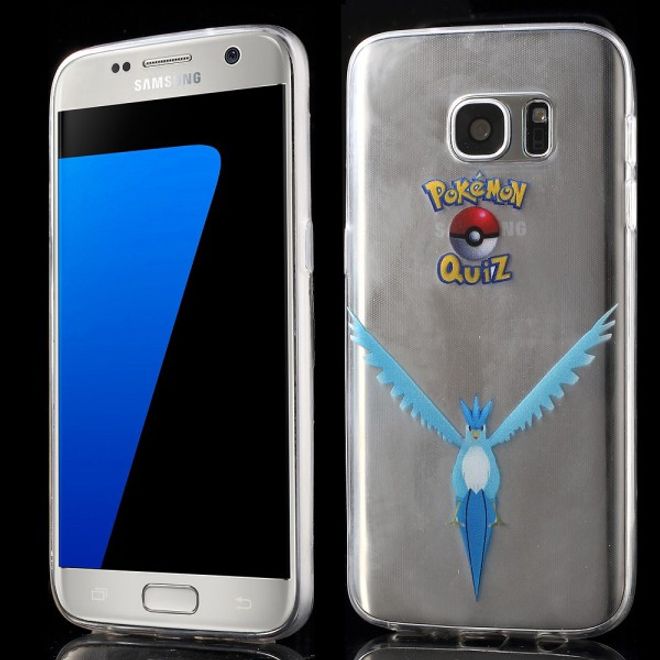 Samsung Galaxy S7 Elastische, dünne Plastik Cover Gummihülle mit Pokemon Arktos