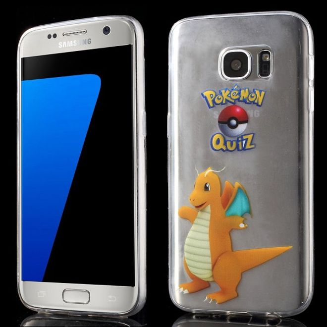Samsung Galaxy S7 Elastische, dünne Plastik Cover Gummihülle mit Pokemon Dragoran