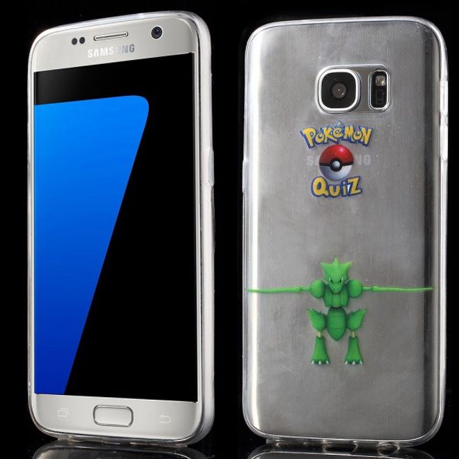 Samsung Galaxy S7 Elastische, dünne Plastik Cover Gummihülle mit Pokemon Sichlor