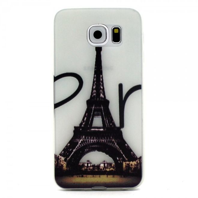 Samsung Galaxy S7 Elastische, leuchtende Plastik Case Hülle mit Eiffelturm