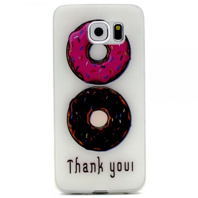Samsung Galaxy S7 Elastische, leuchtende Plastik Case Hülle mit Donuts