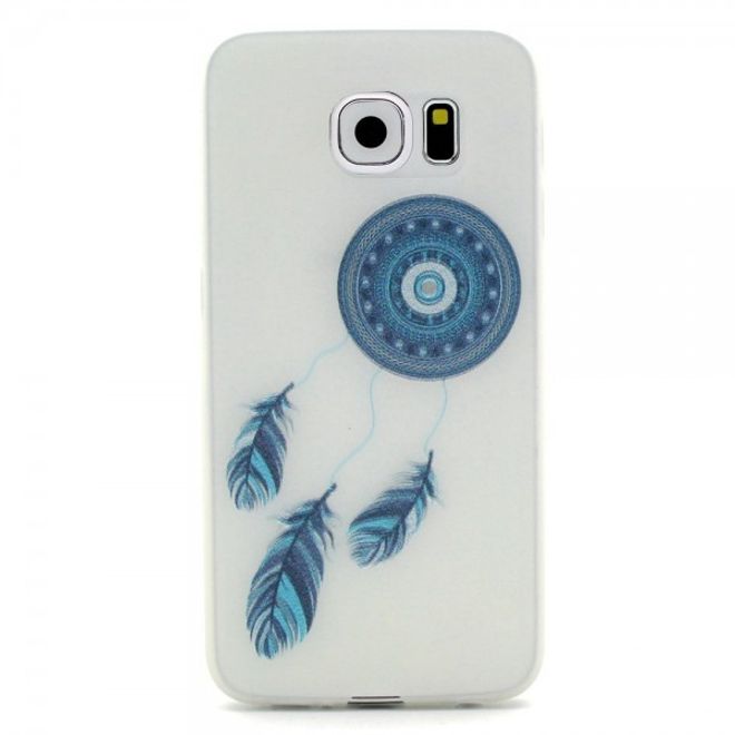 Samsung Galaxy S7 Elastische, leuchtende Plastik Case Hülle mit blauem Traumfänger