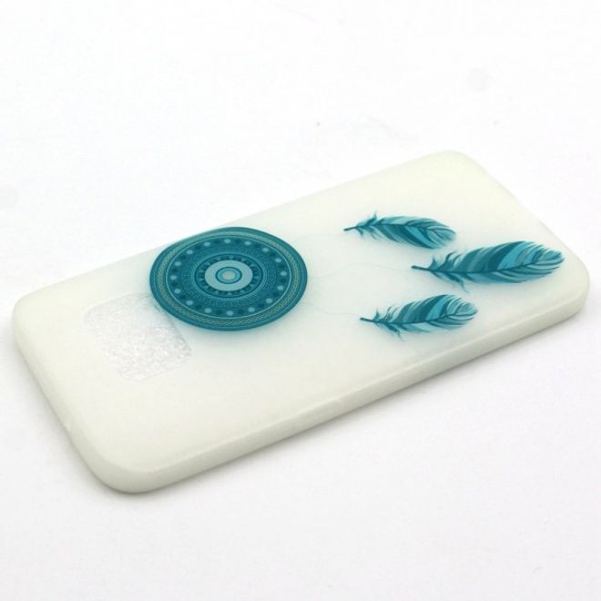 Samsung Galaxy S7 Elastische, leuchtende Plastik Case Hülle mit blauem Traumfänger