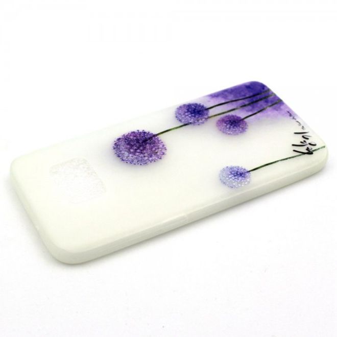 Samsung Galaxy S7 Elastische, leuchtende Plastik Case Hülle mit purpurnem Löwenzahn