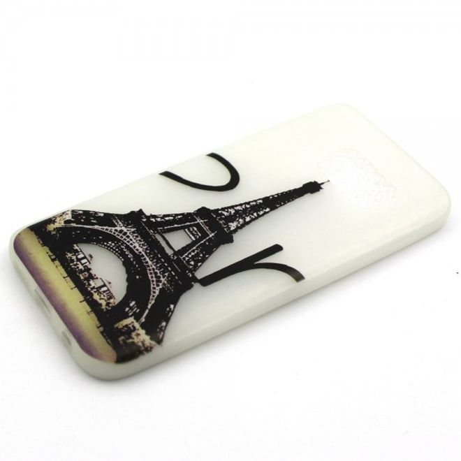 Samsung Galaxy S7 Elastische, leuchtende Plastik Case Hülle mit Eiffelturm