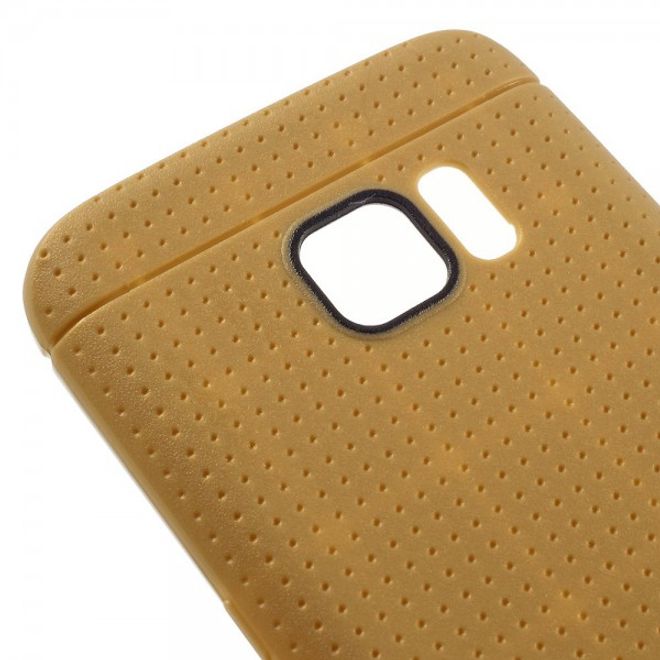 Samsung Galaxy S7 Elastische Plastik Case Hülle mit Maschenmuster - braun