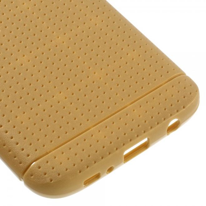 Samsung Galaxy S7 Elastische Plastik Case Hülle mit Maschenmuster - braun