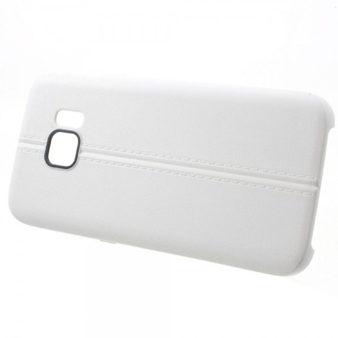 Samsung Galaxy S7 Elastische Plastik Cover Hülle mit langer Naht - weiss