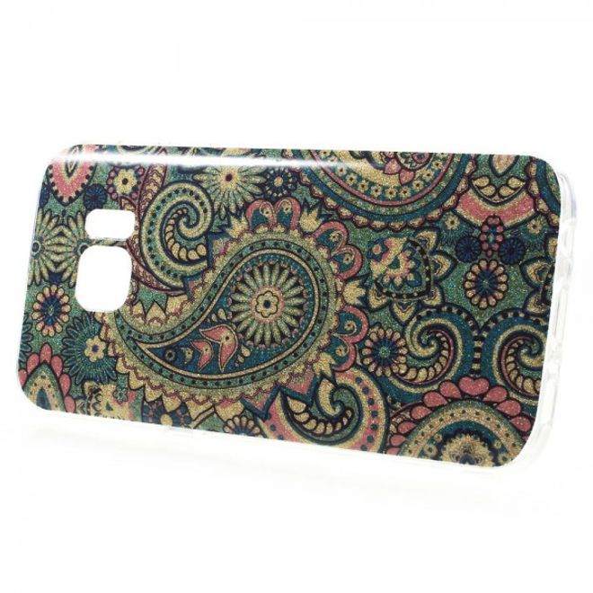 Samsung Galaxy S7 Elastische Plastik Cover Hülle mit Mandala
