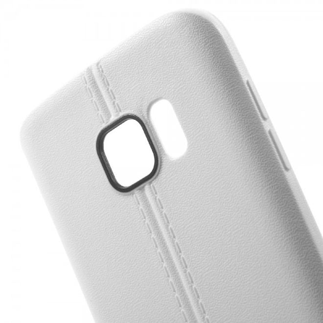 Samsung Galaxy S7 Elastische Plastik Cover Hülle mit langer Naht - weiss
