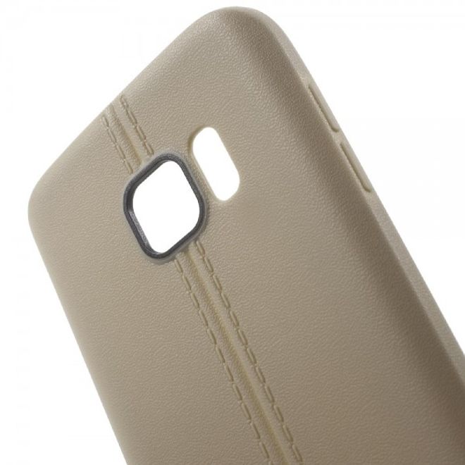 Samsung Galaxy S7 Elastische Plastik Cover Hülle mit langer Naht - champagnerfarben