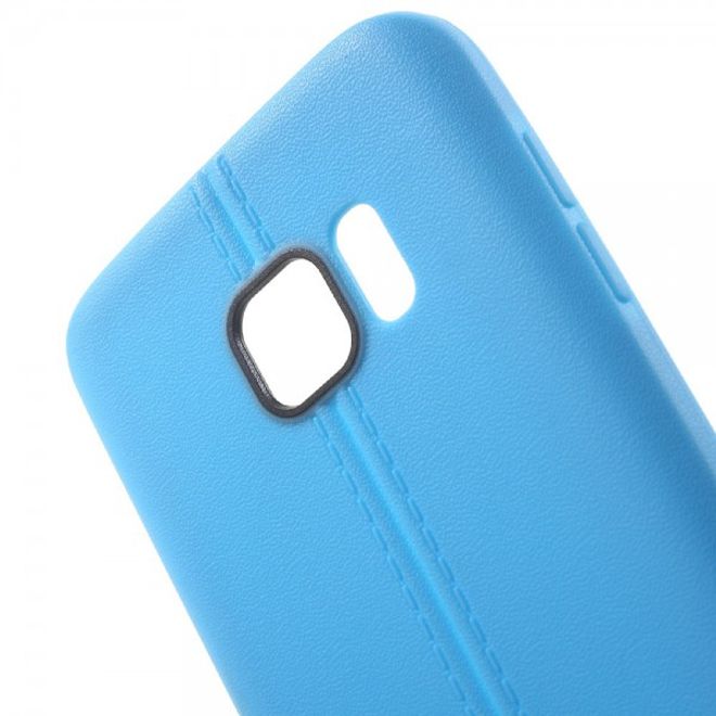 Samsung Galaxy S7 Elastische Plastik Cover Hülle mit langer Naht - blau