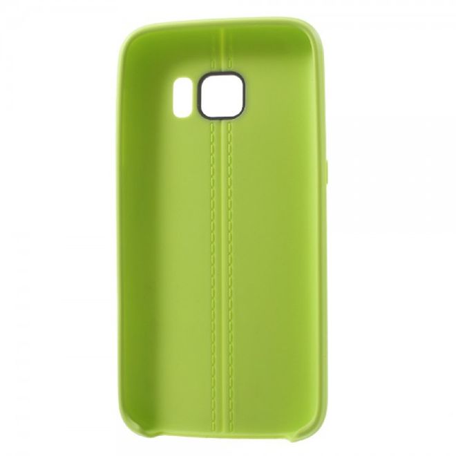 Samsung Galaxy S7 Elastische Plastik Cover Hülle mit langer Naht - grün