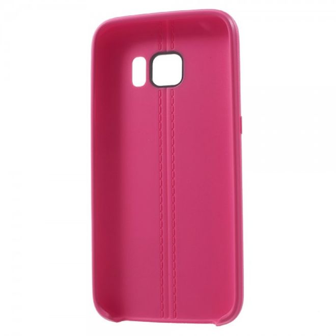 Samsung Galaxy S7 Elastische Plastik Cover Hülle mit langer Naht - rosa