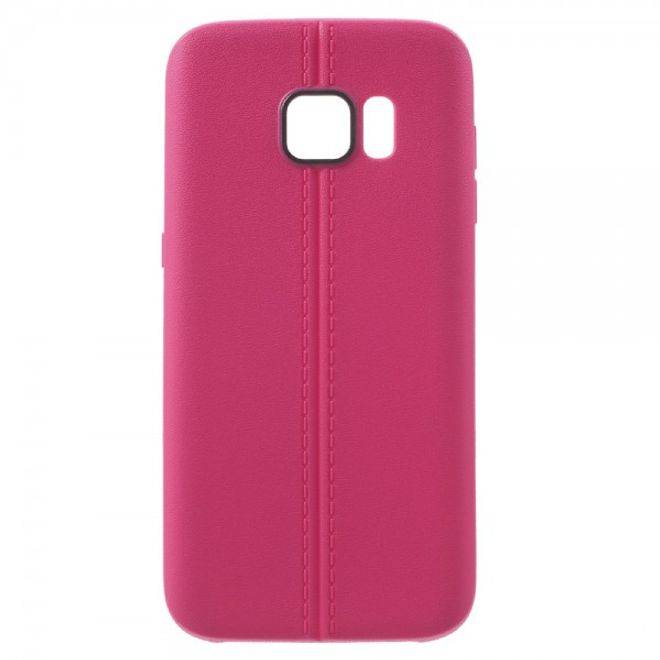 Samsung Galaxy S7 Elastische Plastik Cover Hülle mit langer Naht - rosa