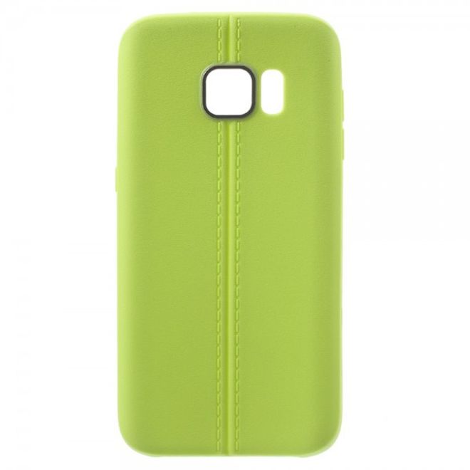 Samsung Galaxy S7 Elastische Plastik Cover Hülle mit langer Naht - grün